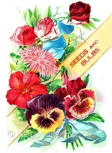 Colorful Seed Packet Panseys Quilt Block Multi Sizes FrEE ShiP WoRld WidE (32A