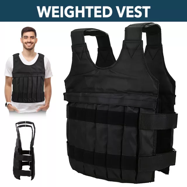 20kg Load Weighted Vest Adjustable Weighted Jacket Exercise Fitness Waistcoat