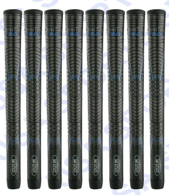 Set of 8- NEW Winn Dri-Tac 2.0 Black Midsize Grip 62DT-JBK DriTac