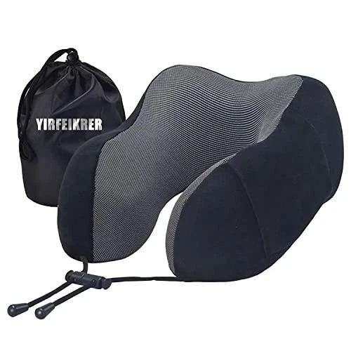 YIRFEIKRER Travel Pillow, Best Memory Foam Neck Pillow and Head Support Soft