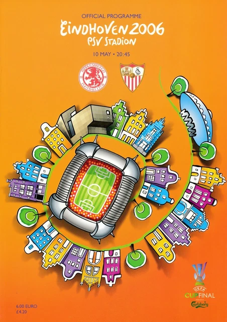 Ticket Finale UEFA C3 2006 - Sevilla FC Vs Middlesbrough - PSV Stadion Eindhoven - Collector