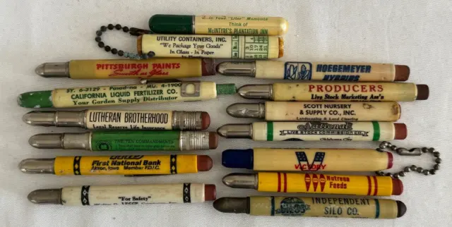 Lot Of Vintage Misc Advertising Bullet Pencils