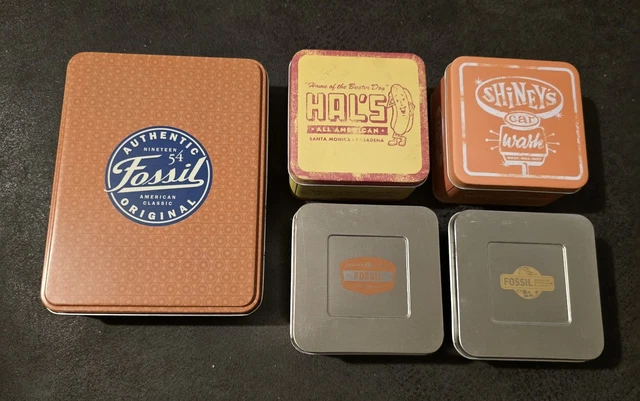 LOT OF Vintage 2000s Fossil Watch Tin Boxes – Gift Storage