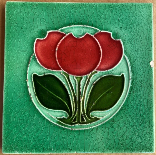 Alfred Meakin - Antique Art Nouveau Majolica Tile C1900