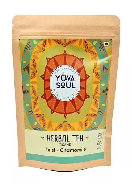 YUVA SOUL Natural Tulsi - Chamomile Tea For Relaxing & Good Sleep - 75 Grams