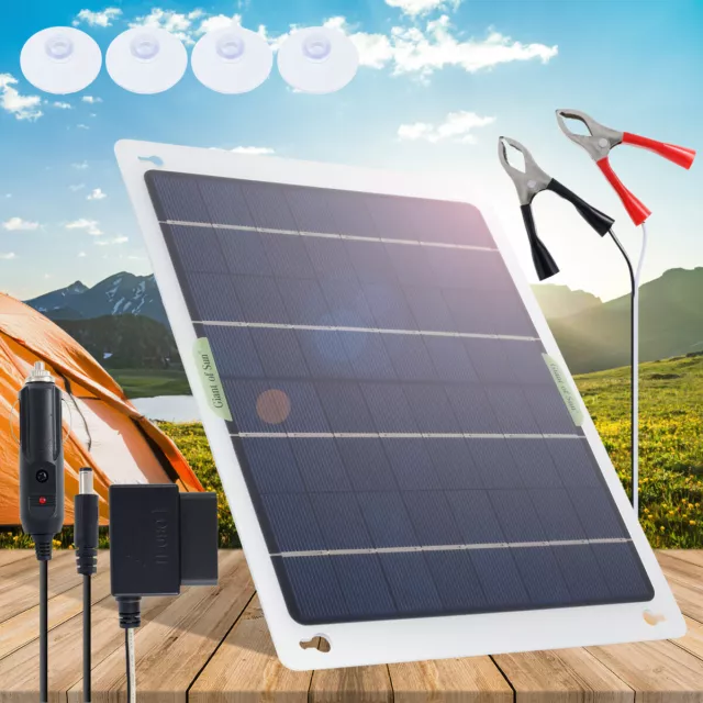 Waterproof  Solar Panel 12V Trickle Battery Charger For Caravan Car Van Boat↙