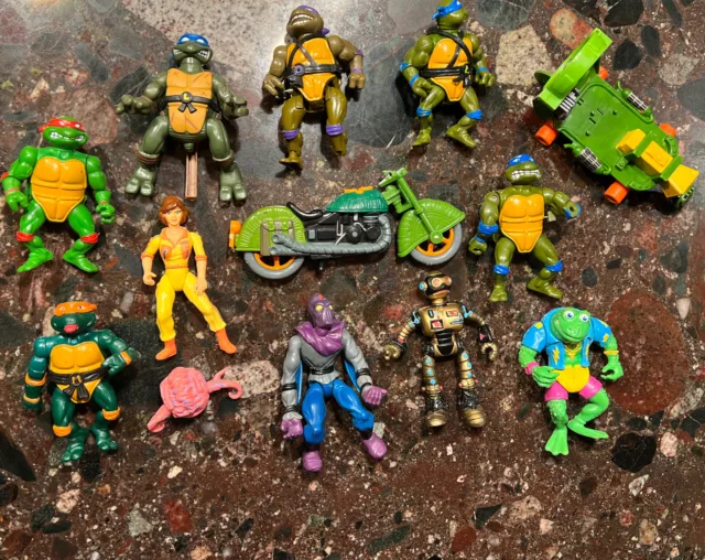 Vintage Teenage Mutant Ninja Turtles TMNT Action Figures Lot 1980's 90s