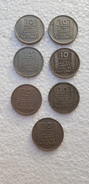 lot de 7 pieces de monnaies françaises anciennes