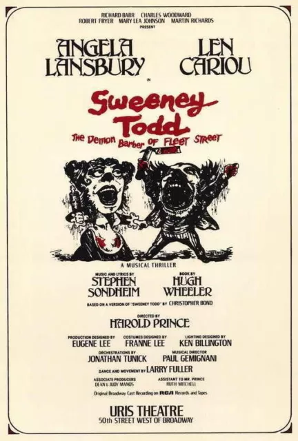 68257 Sweeney Todd Broadway Len Cario Angela Lansbury Wall Decor Print Poster