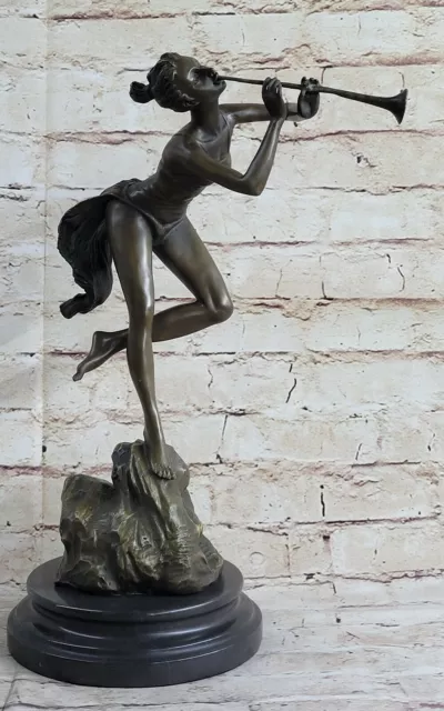 LG Butterfly lady Nymph Art Nouveau Bronze Vintage Sculpture figurine French Art