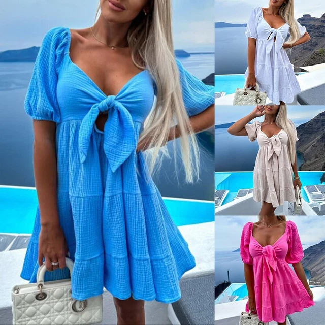 Robe En Tricot à Manches Longues Bouffantes Pour Femme - Automne Et