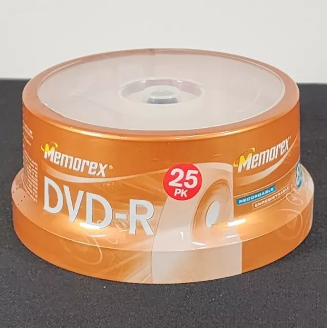 Brand New MEMOREX DVD-R 8X 4.7 GB 120 MIN VIDEO Recordable 25 Pack SEALED