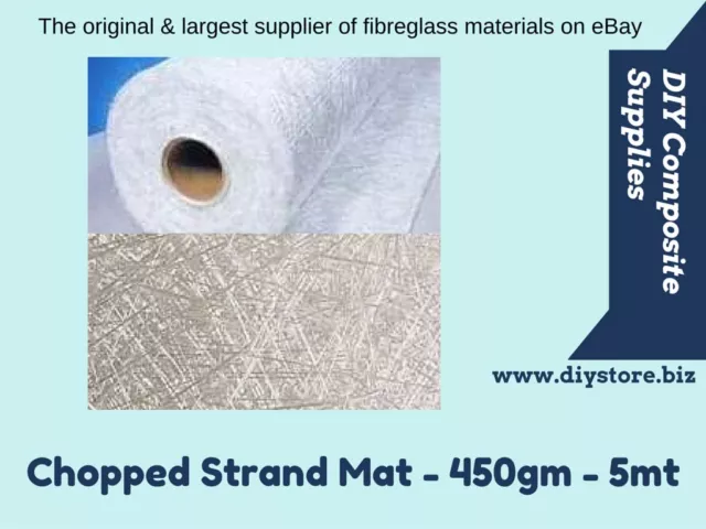 FIBREGLASS Chopped Strand Mat - CSM (450gram) - 5mtr pack (FREE FREIGHT)