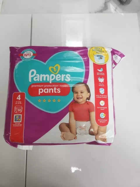 Pampers Premium Protection Nappy Pants Size 4 Pack Size 30 9-15kg UK Nappies