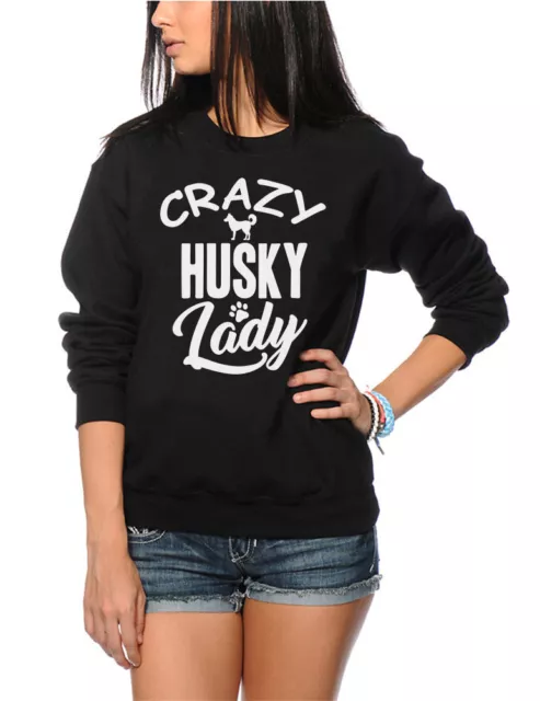 Crazy Husky Lady - Dog Puppy Pet Gift  Kids Sweatshirt