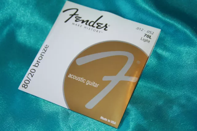 Fender 70L Acoustic 80-20 Bronze Light Gauge Guitar Strings, MPN 073-0070-403