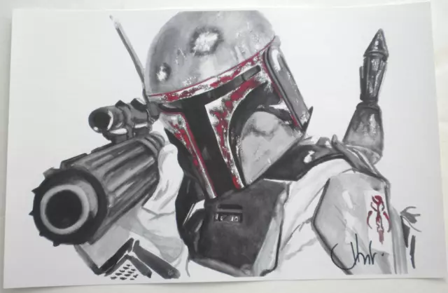 Unterzeichnet Boba Fett Von Dave Holtz Litho Aufdruck Plakat