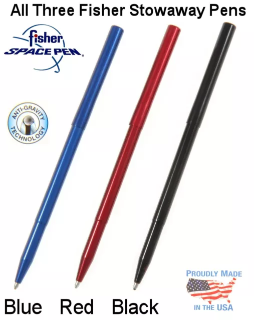 Fisher Space Pen Stowaway Series / Set Of All Three Stowaway Pens