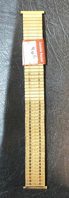 Bracelet De Montre Extensible Vintage ROWI Années 70 - Largeur 21 Mm, Or Jaune, Neuf Avec étiquettes