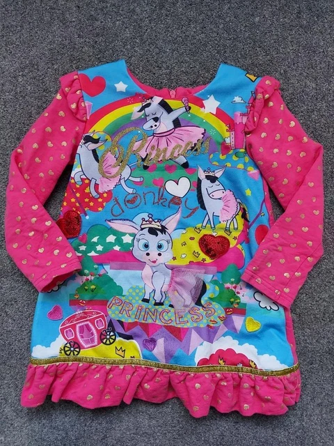 Rosalita Senoritas Designer Girls Long Sleeve Donkey Dress,  3 Yrs