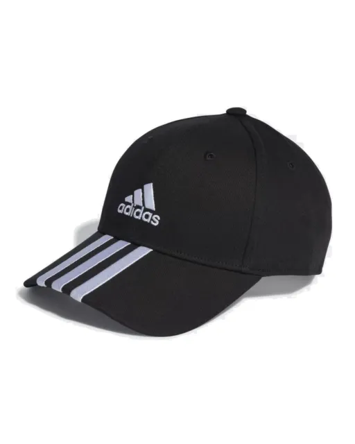 Adidas Hut Hat Cap Chapeau Casquette Noir Baseball 3 stripes Coton