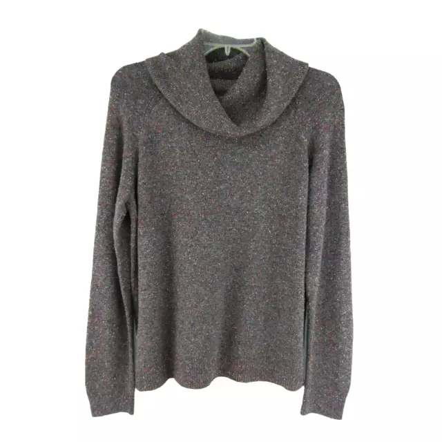 LOU & GREY Womens M Oversized Gray Marled Cowl Neck Sweater $28.00 -  PicClick