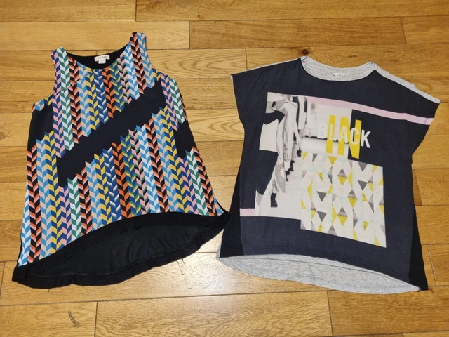 *River Island* Splendide Ragazze Pacchetto Di Top Puro Tuffo Geometrico Orlo Vacanza