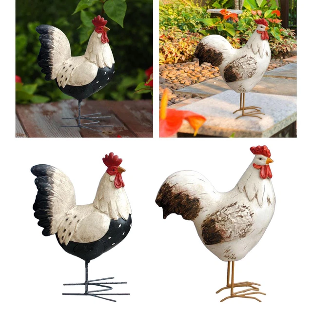 Chicken Statue Resin Figurines Artwork Vivid for Backyard Farmhouse Party