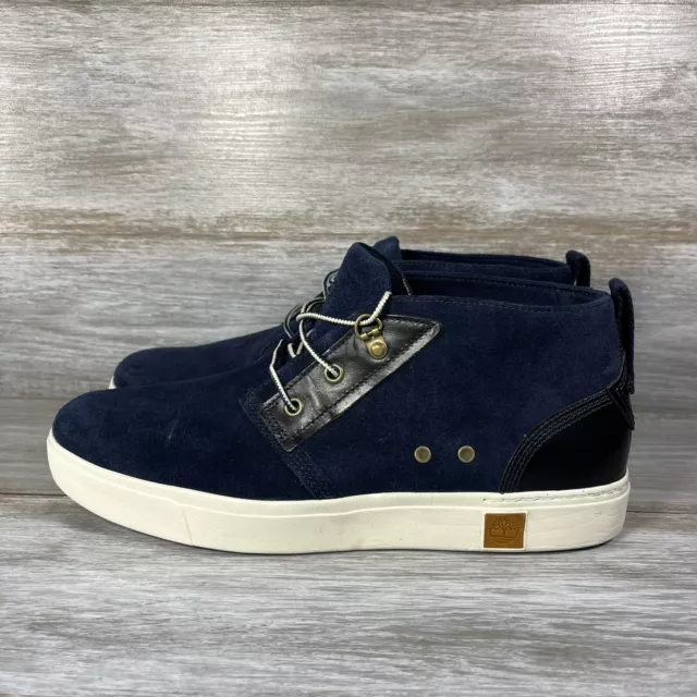 Timberland Mens Amherst High Top Navy Leather Chukka Boot Size 11