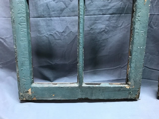 Pair Antique 6 Lite Casement Windows 17x39 Shabby Cabinet Chic Old VTG 1824-22B 15