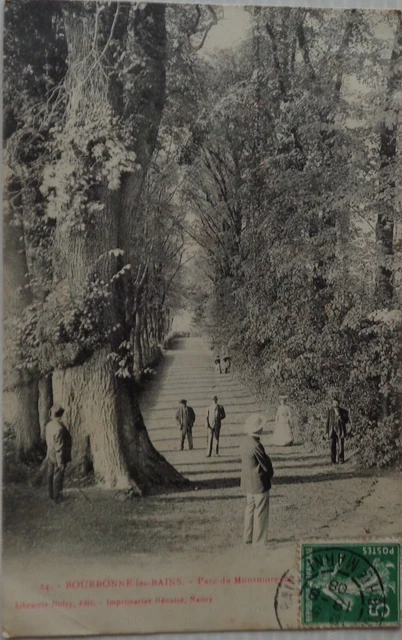 BOURBONNE LES BAINS 52 cpa animated Parc de montmorency Good Condition 1908