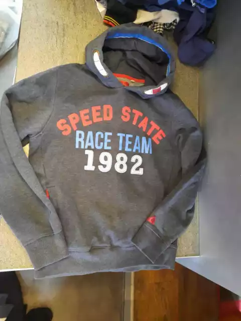 boys boy blue hooded top jumper hoodie next age 14 years worn once race team