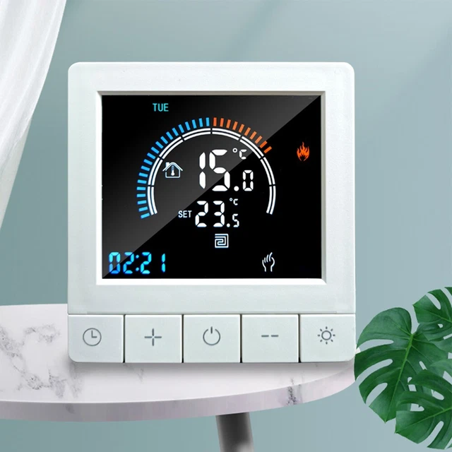 Termostato Digitale Programmabile Per Caldaia E Riscaldamento A Pavimento, Timer 5+2 Giorni, Blocco Bambini, Antigelo