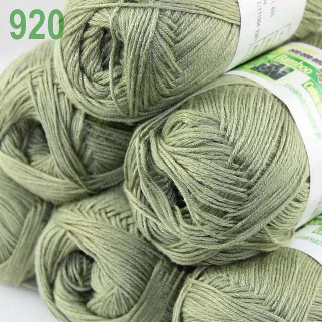 Sale New 6SkeinsX50gr Soft Bamboo Cotton Baby Rugs Hand Knitting Crochet  Yarn 11