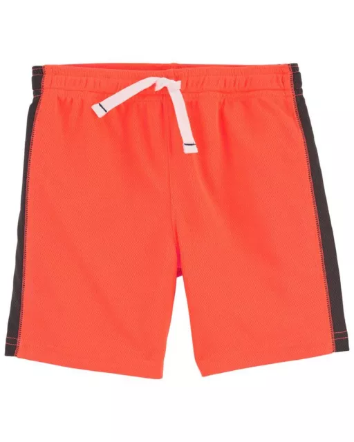 NWT Carter's Toddler Boys Mesh Athletic Shorts orange gray stripe u pick size