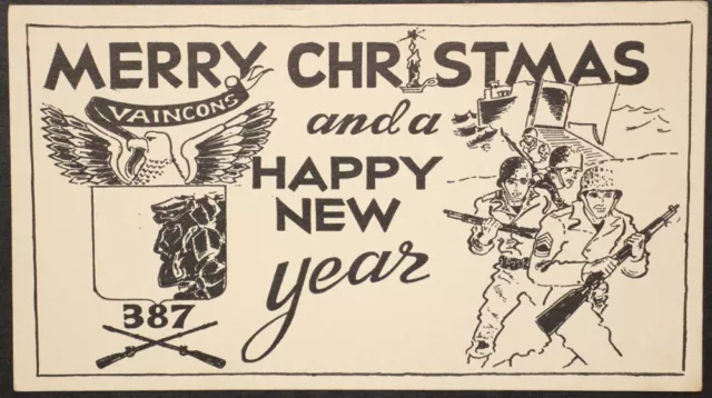 387th Infantry Regiment Christmas Card, WWII era (012)