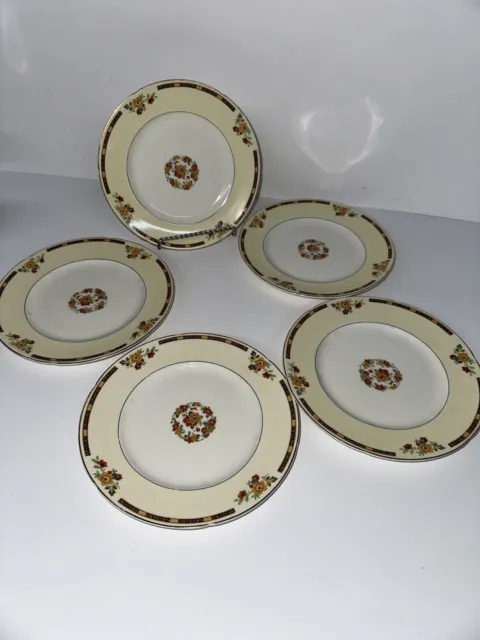 5 Antique ALTON by W H Grindley England Sheraton Ivory B&B, Dessert Plates