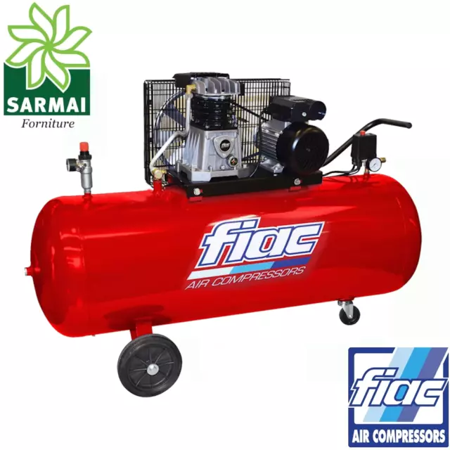 Fiac Ab 200/360 Compressore Aria Serbatoio 200L Motore 3Hp Monofase