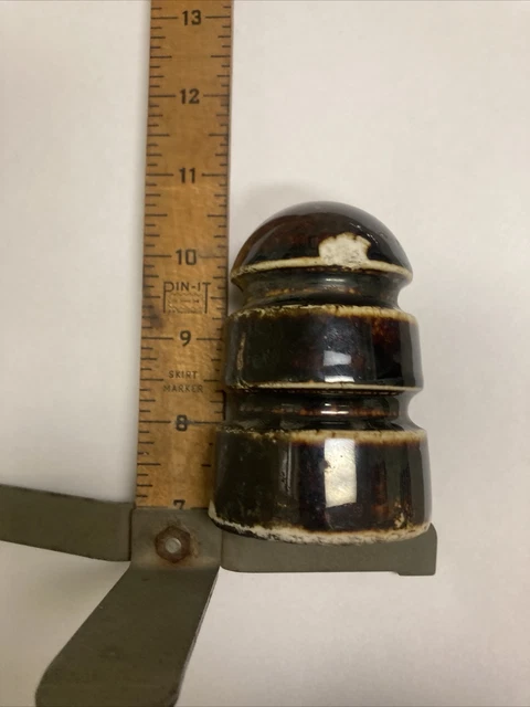 Vintage Power Line Insulator Brown Ceramic Porcelain