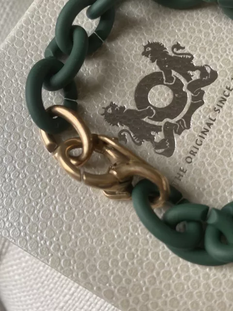 Genuine X BY TROLLBEADS 20 DARK GREEN/BLACK LINKS & BRONZE LOCK & LINK 3