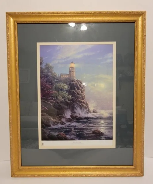 Thomas Kinkade "Split Rock Light" Lighthouse Landmarks Print Sn 2188/2350