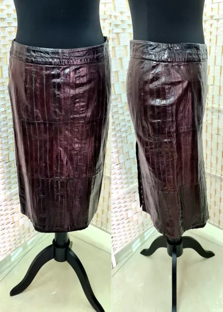 Beautiful Gucci  Brown Leather Skirt  Size - 42 -  Unique