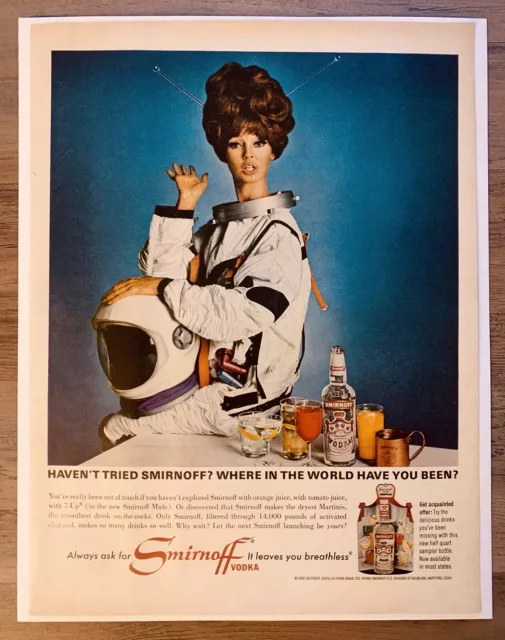 1966 Smirnoff Vodka Original Vintage Magazine Print Ad