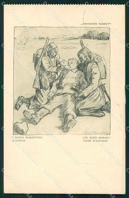 Militari Propaganda WW1 WWI Anti German ABRASA Raemaekers cartolina XF8380