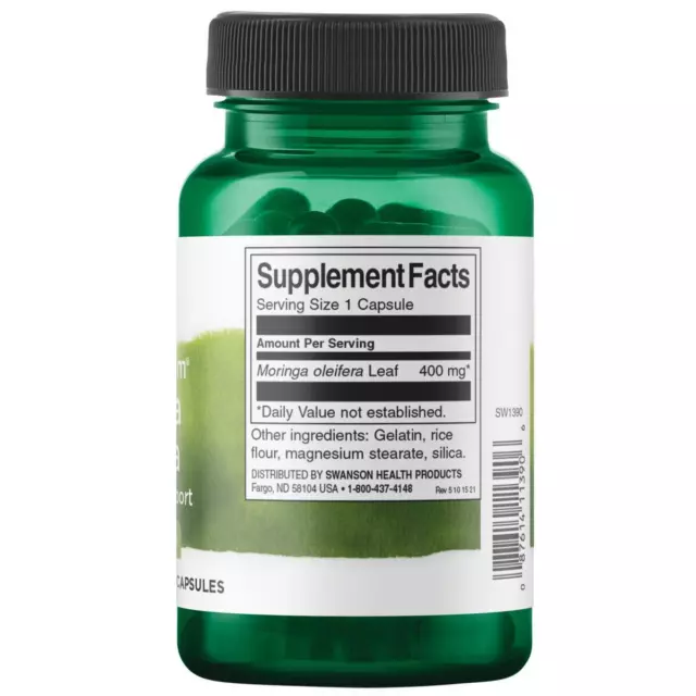 Swanson Vollspektrum Moringa Oleifera 400 mg 60 Kapseln, antioxidative Unterstützung 2