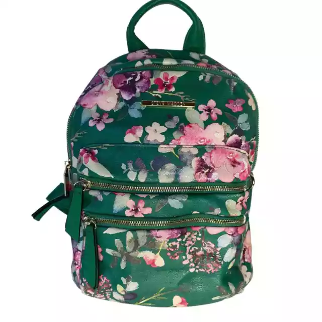 Steve Madden Green Floral Summer Spring Mini Backpack Purse Bag