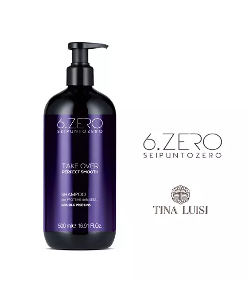 6.ZERO  Shampoo per Capelli Lisci e Indisciplinati con Proteine della Seta 500ml