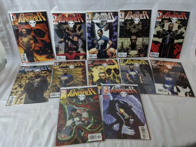 12x Marvel Knights PUNISHER Comic Lot: 1, 3-8, 10-12 - Ennis - 1999 & 2000