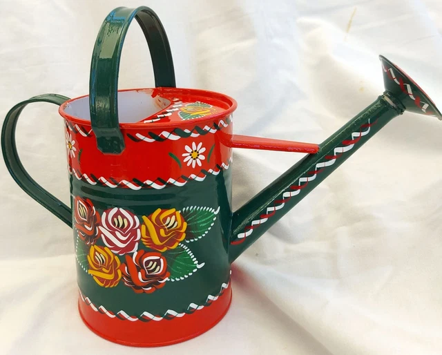 SMALL GREEN WATERING CAN Canalware Art Canal Barge Ware Narrowboat 23 small-green-watering-can-canalware-art-canal-barge-ware-narrowboat-23