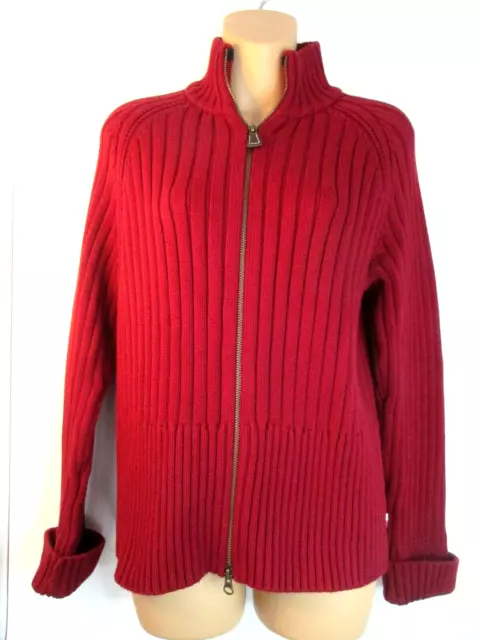 Tommy Hilfiger Womens Xl Sweater New Old Stock Cable Knit Zipper Cardigan